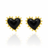 Brinco Coração Preto Boho