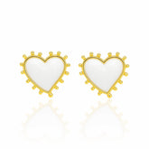 Brinco Coração Branco Boho