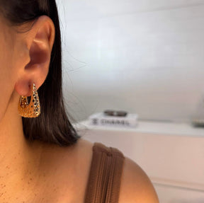 Brinco Argola Quadrada Vazada