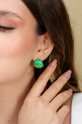 Brinco de Resina Dourado Cravejado