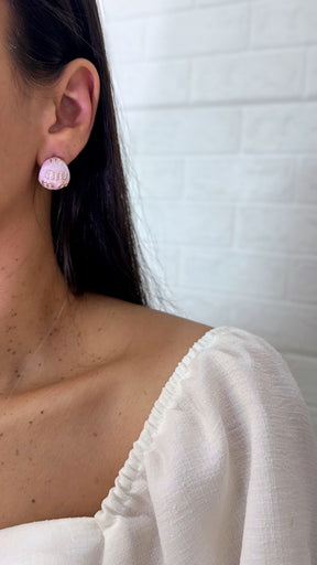 Brinco de Resina Dourado Cravejado