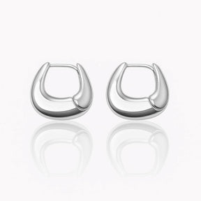 Brinco Argola Quadrada Torcida Ródio Branco