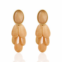 Brinco Cascata em Resina com Dourado