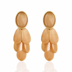 Brinco Cascata em Resina com Dourado