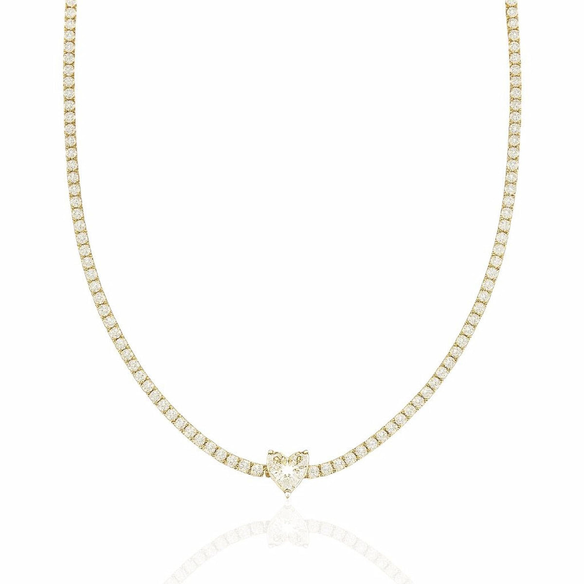 Choker Cravejada Cristal com Coração Dourado