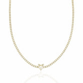 Choker Cravejada Cristal com Coração Dourado