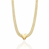 Choker Riviera Cristal com Coração Dourado