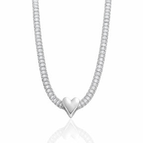 Choker Riviera Cristal com Coração Ródio Branco