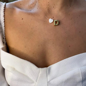 Choker de Nylon com Pingente de Letra Dourada