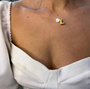 Choker de Nylon com Pingente de Letra Dourada