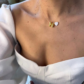 Choker de Nylon com Pingente de Letra Dourada