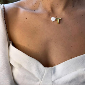 Choker de Nylon com Pingente de Letra Dourada