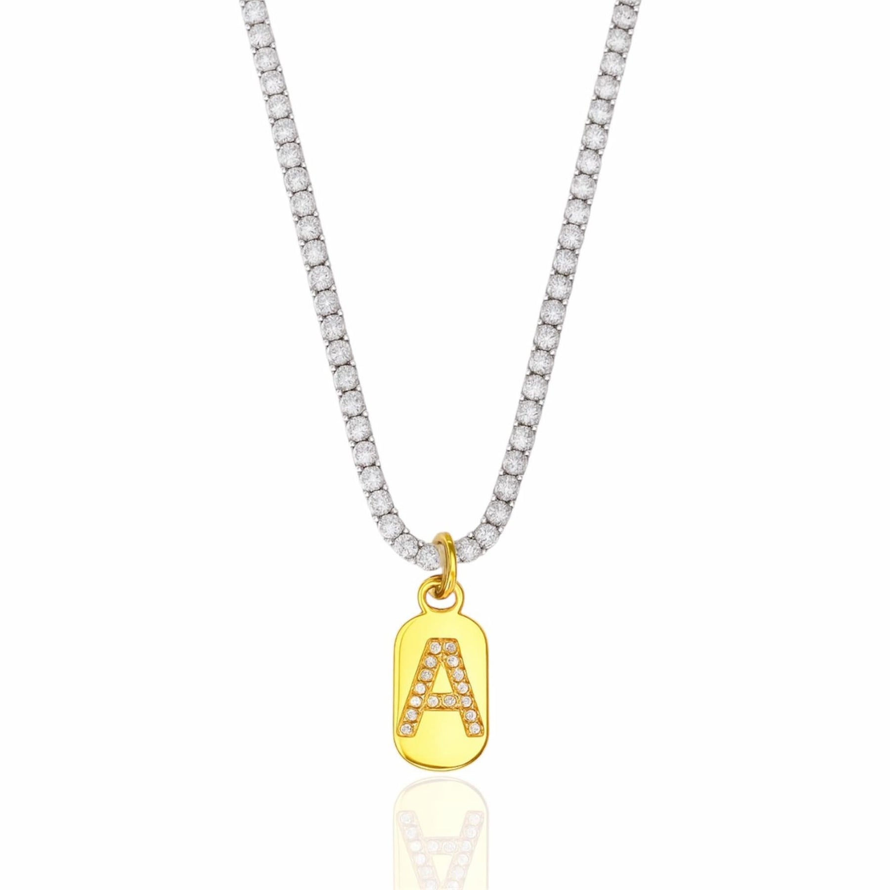 Colar Riviera com Pingente de Letra Inicial