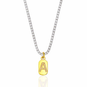 Colar Riviera com Pingente de Letra Inicial