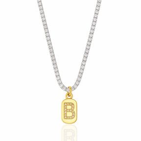 Colar Riviera com Pingente de Letra Inicial