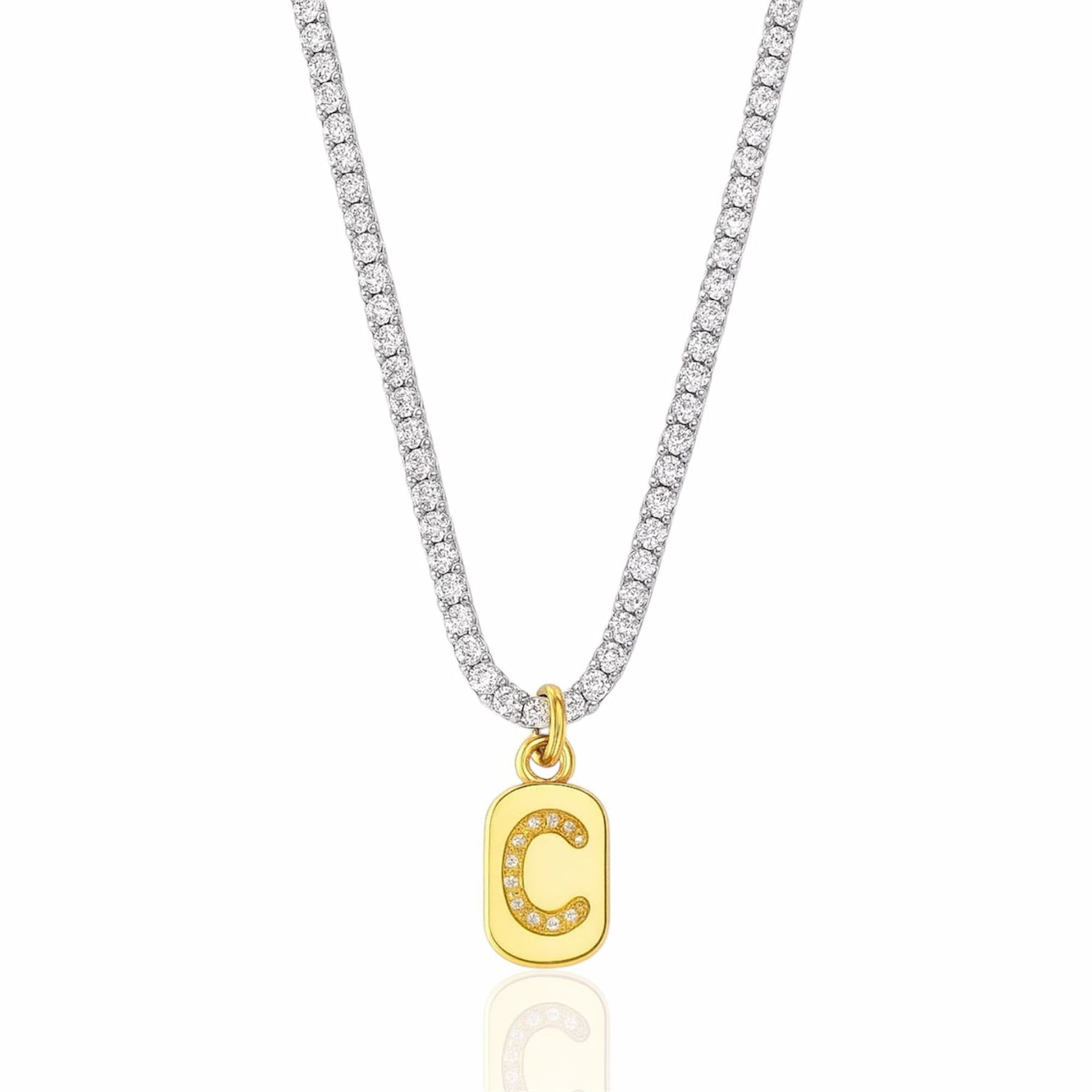 Colar Riviera com Pingente de Letra Inicial