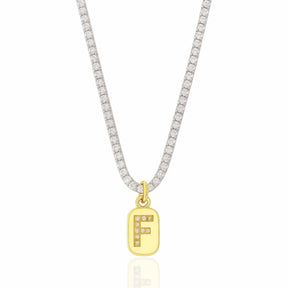 Colar Riviera com Pingente de Letra Inicial