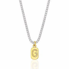 Colar Riviera com Pingente de Letra Inicial
