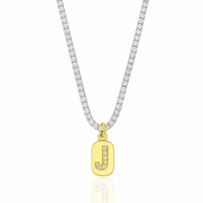 Colar Riviera com Pingente de Letra Inicial