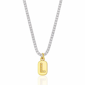 Colar Riviera com Pingente de Letra Inicial