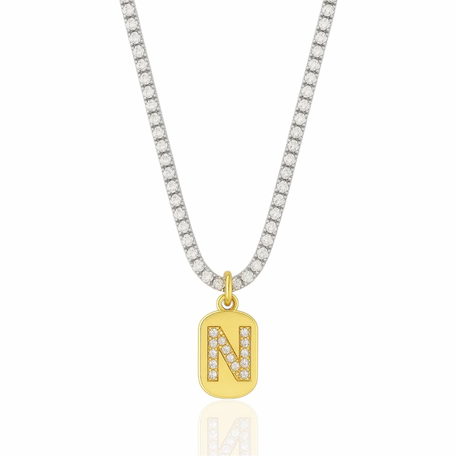 Colar Riviera com Pingente de Letra Inicial