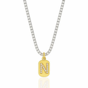 Colar Riviera com Pingente de Letra Inicial