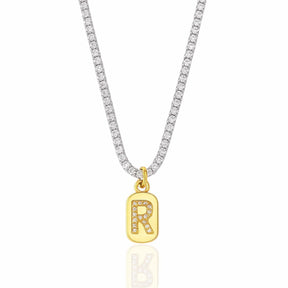 Colar Riviera com Pingente de Letra Inicial