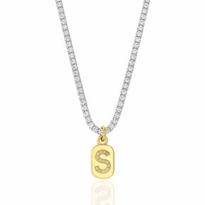 Colar Riviera com Pingente de Letra Inicial