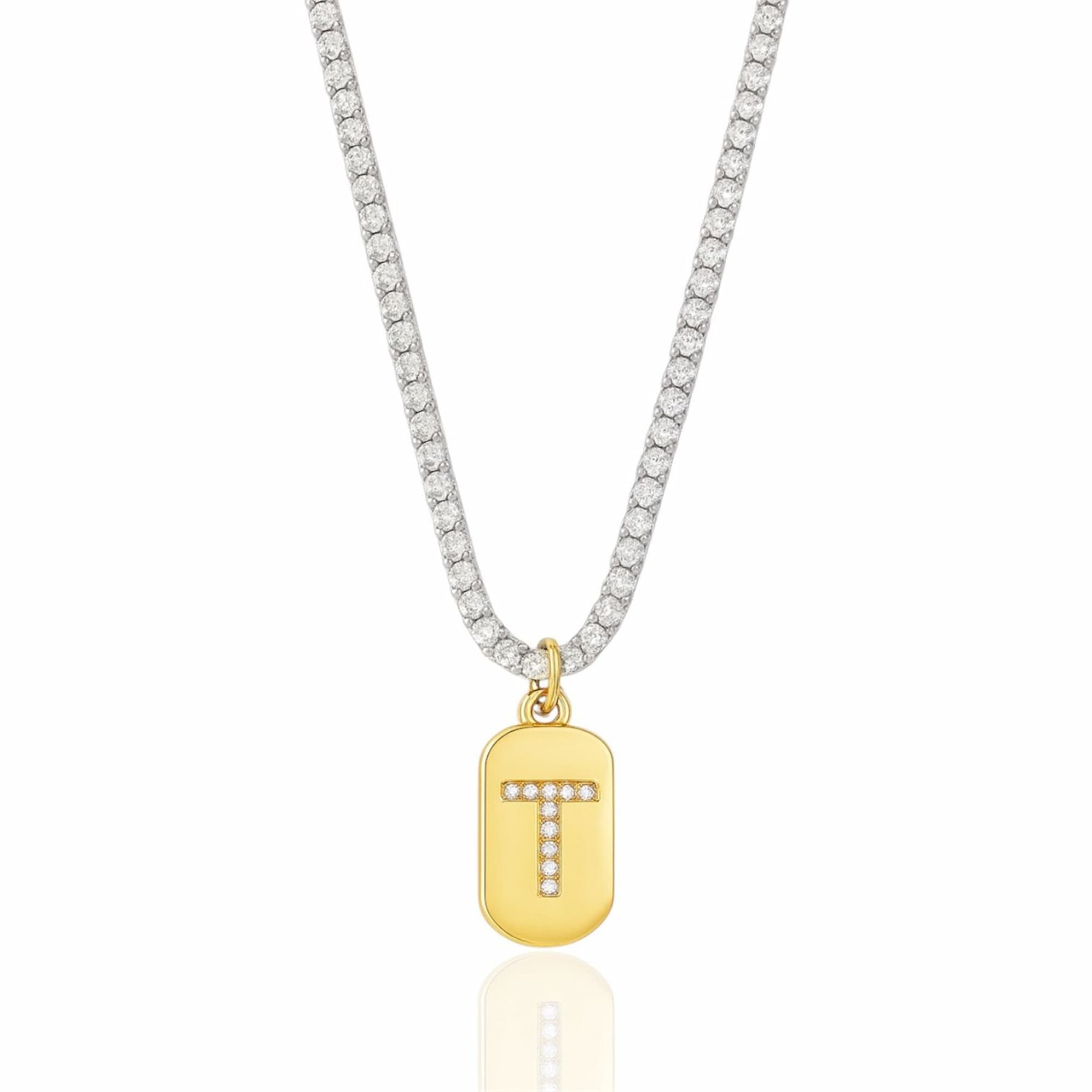 Colar Riviera com Pingente de Letra Inicial