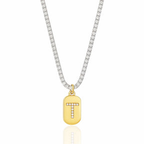 Colar Riviera com Pingente de Letra Inicial