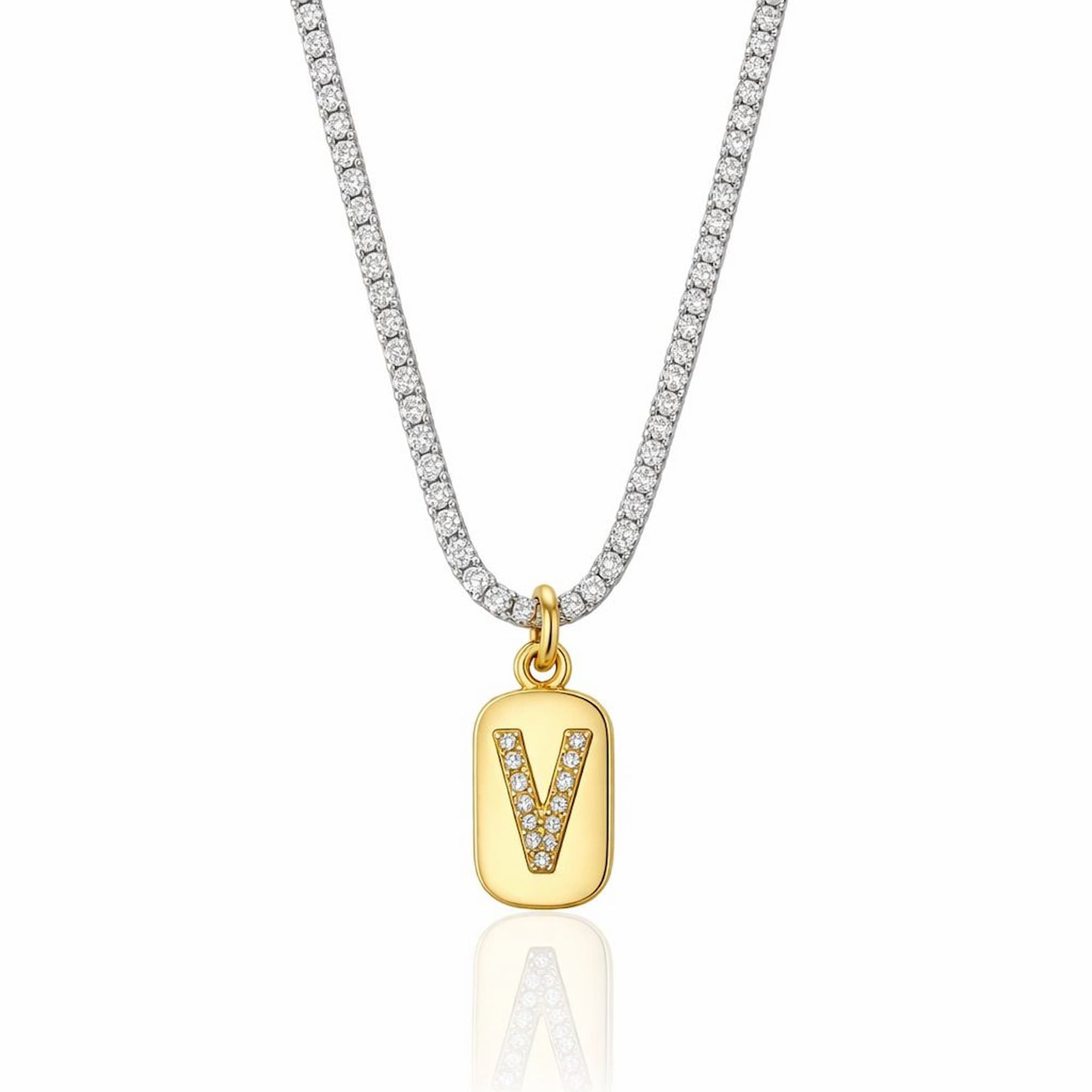 Colar Riviera com Pingente de Letra Inicial