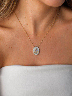 Colar de Nossa Senhora Aparecida Cravejado Zircônia