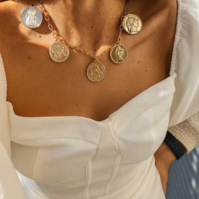 Colar Medalhas Dourado