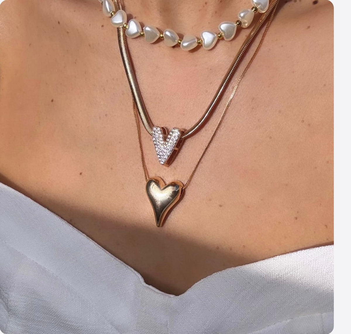 Conjunto Colar e Brinco Coração Dourado