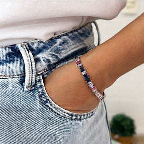 Pulseira Riviera Clássica com Zircônia Baguete