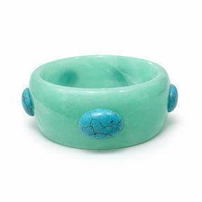 Bracelete de Acrílico com Pedras Azul Turquesa