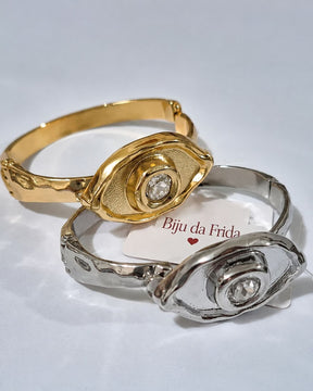Bracelete Olho Navete com Ponto de Luz em Zircônia