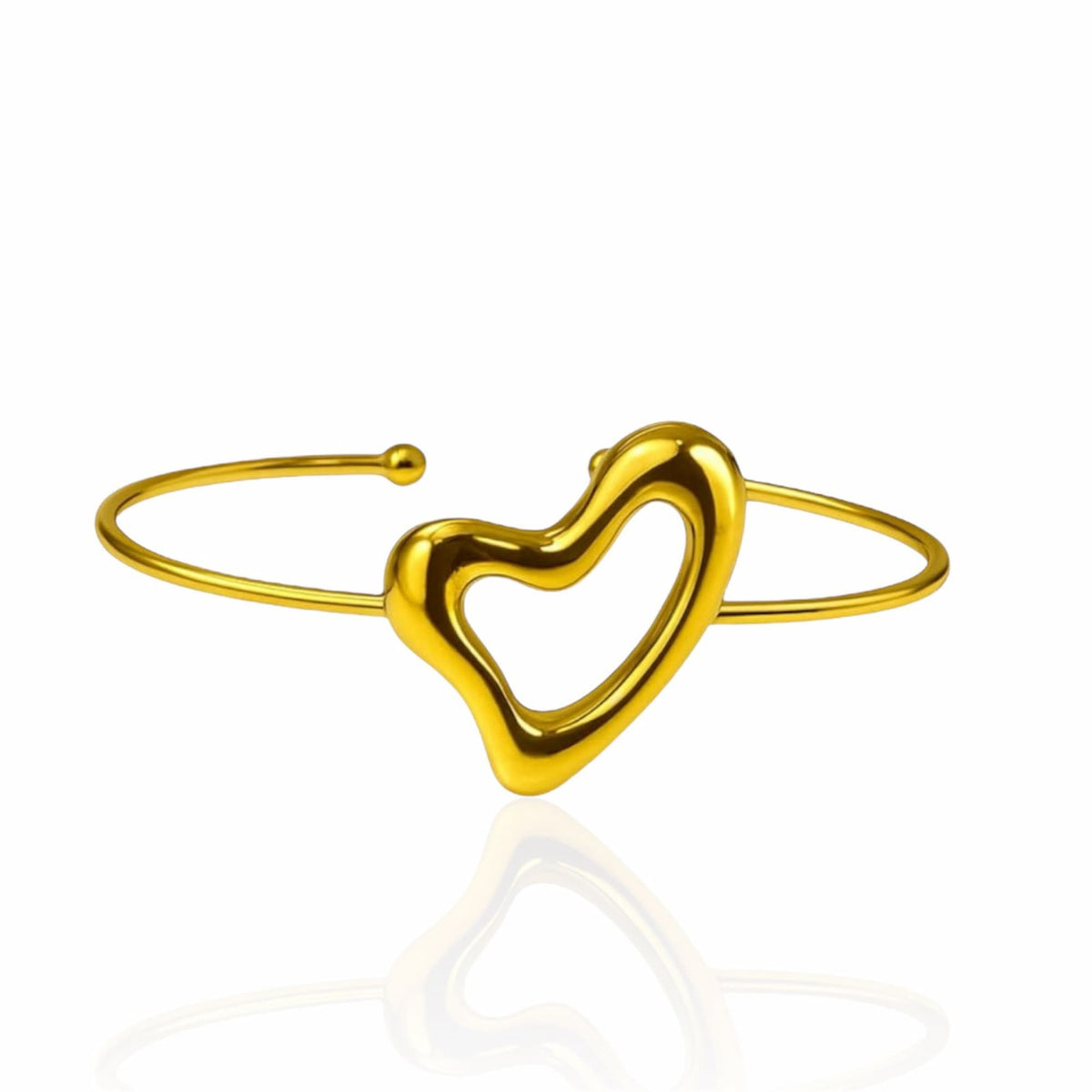 Bracelete Coração Vazado Dourado