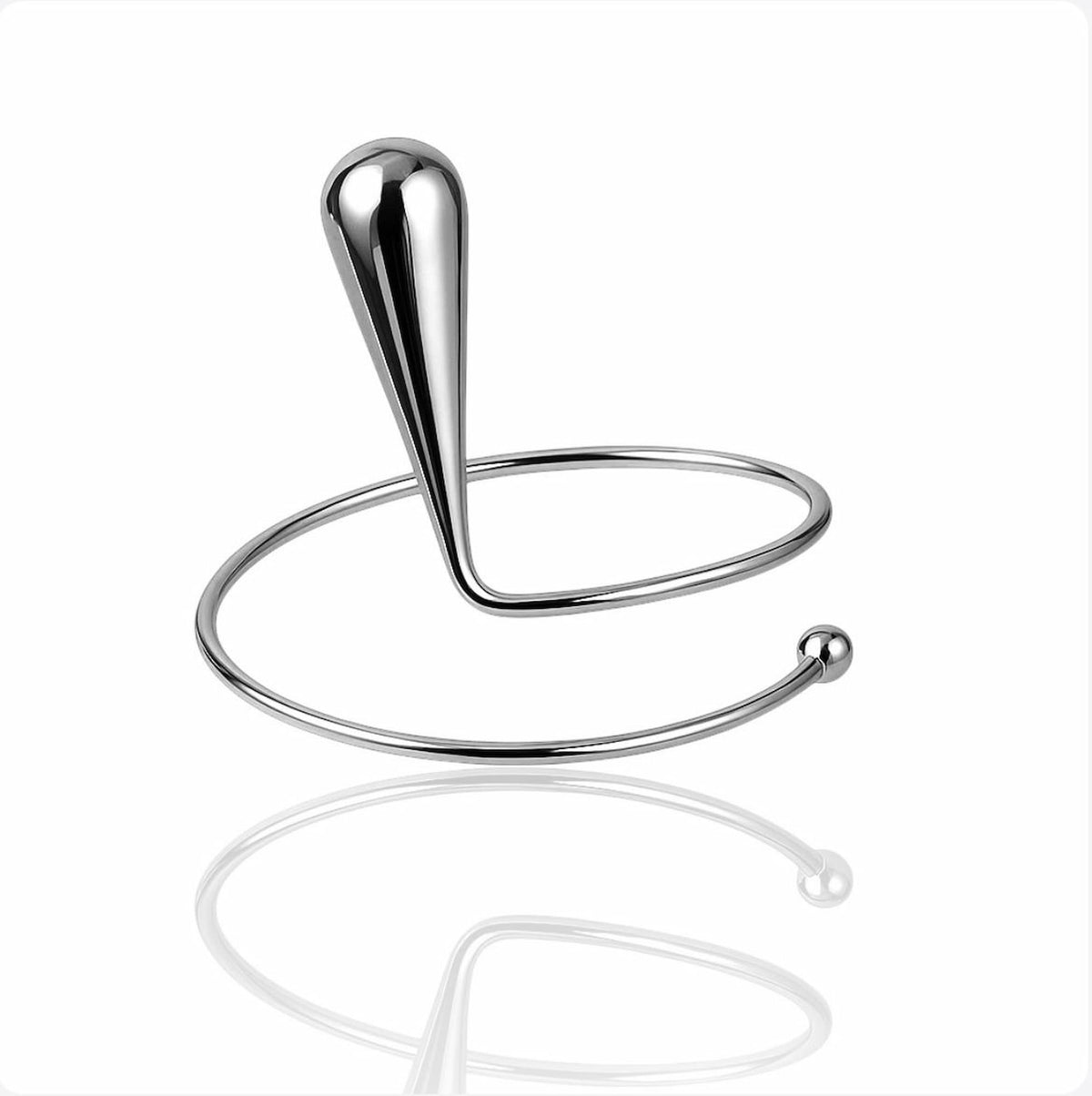 Bracelete Espiral Gota Ródio Branco