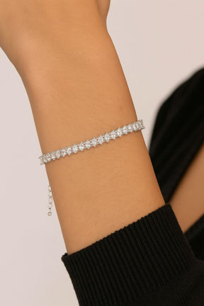 Pulseira Ródio Branco Cravejada com Zircônia Cristal