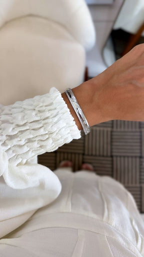 Bracelete Aço Inoxidável Articulável com Micro Zircônia Cristal