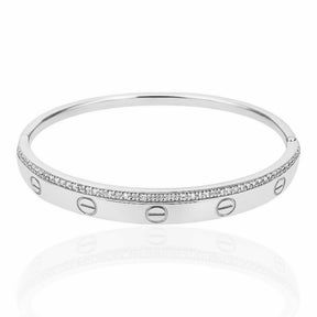 Bracelete Aço Inoxidável Articulável com Micro Zircônia Cristal