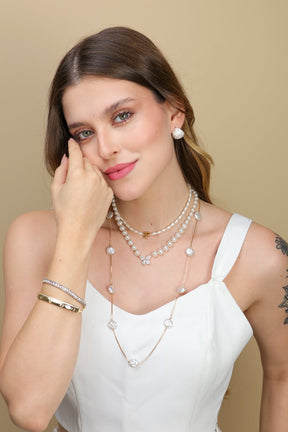 Pulseira Riviera Clássica com Zircônia Baguete Cristal