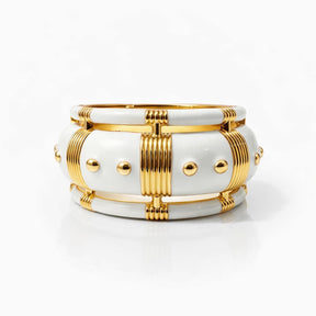 Bracelete Esmaltado Dourado Articulável