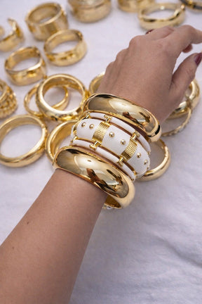 Bracelete Esmaltado Dourado Articulável
