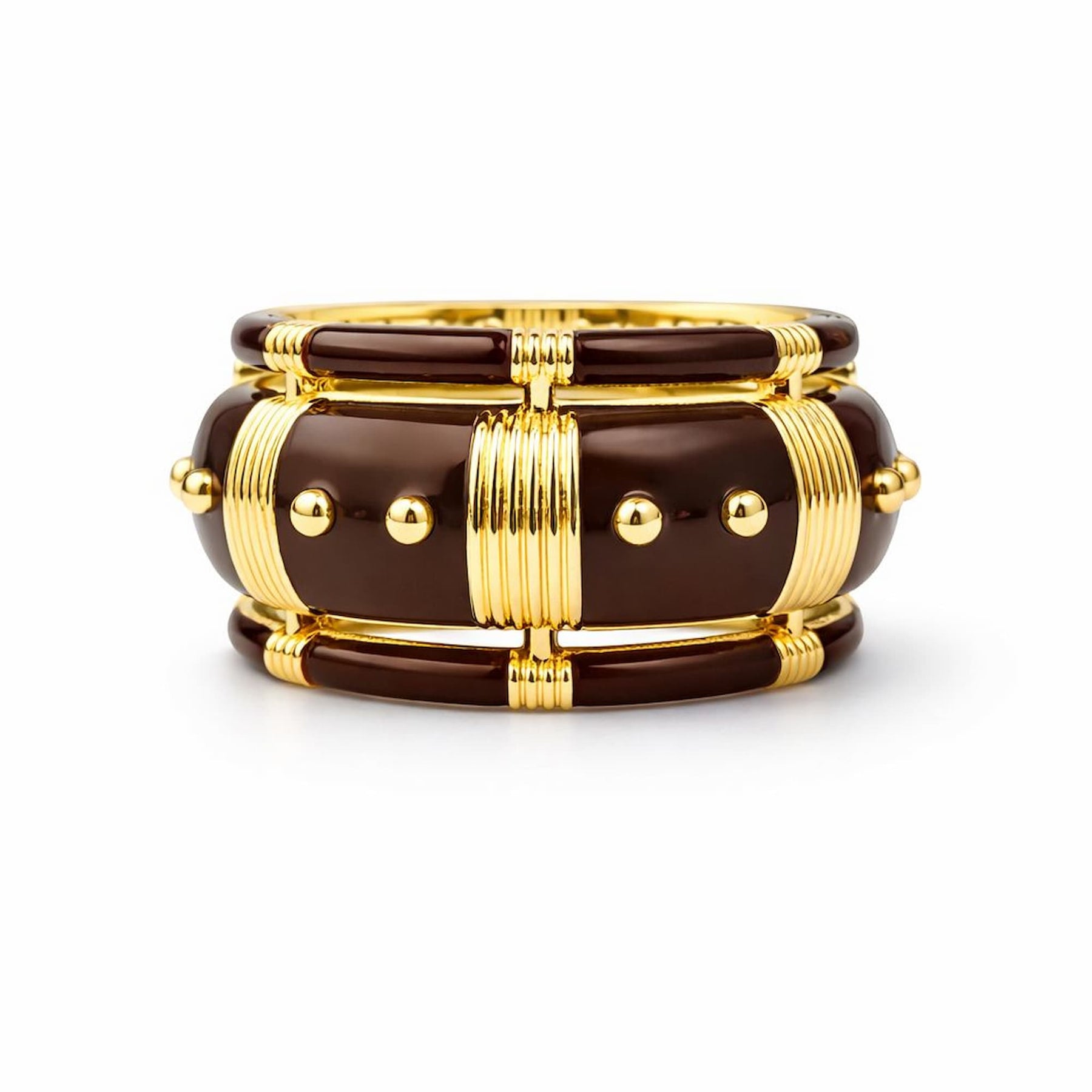 Bracelete Esmaltado Dourado Articulável