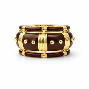 Bracelete Esmaltado Dourado Articulável