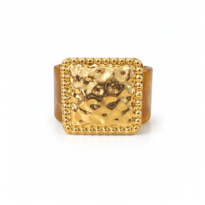 Bracelete de Resina com Detalhe Dourado Quadrado