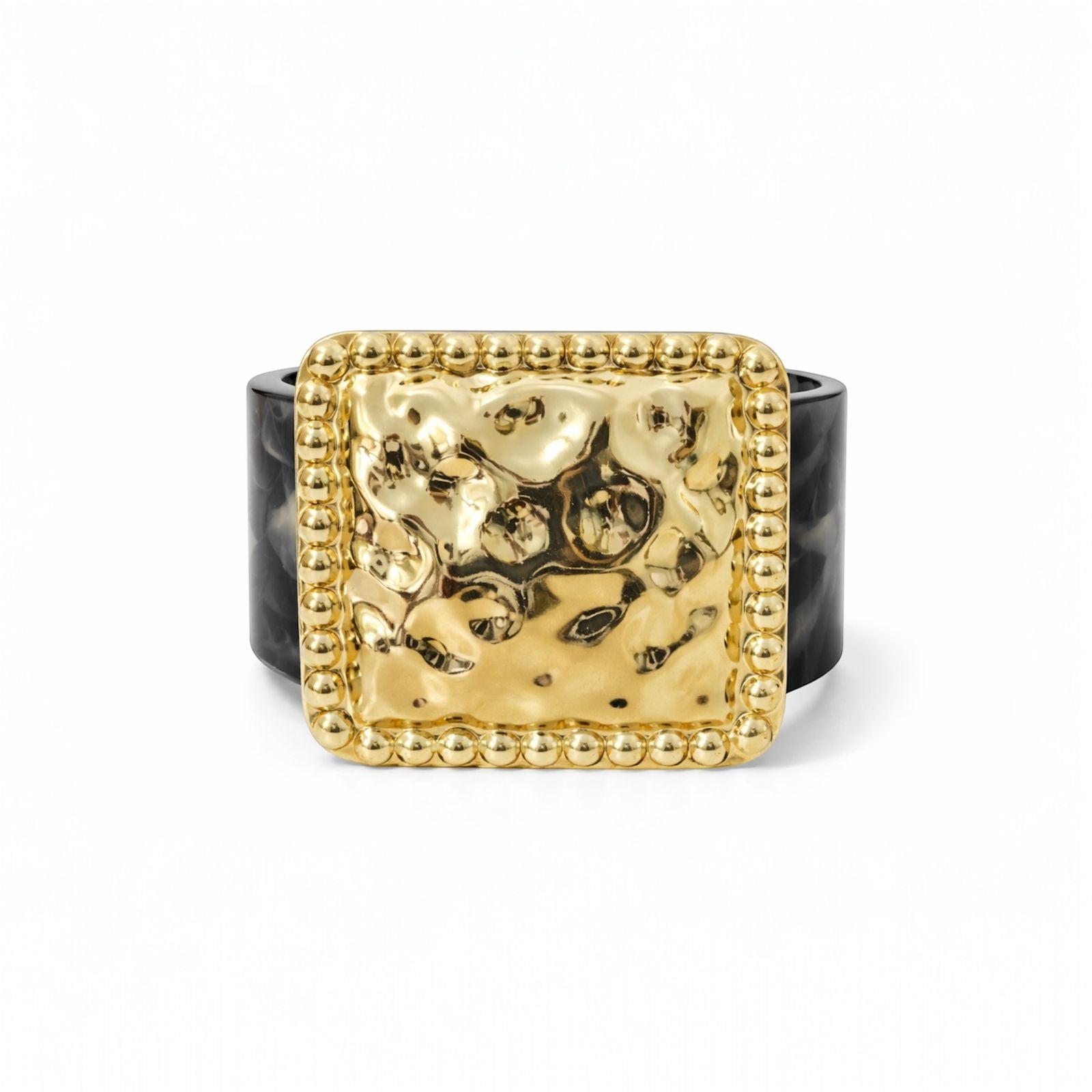 Bracelete de Resina com Detalhe Dourado Quadrado