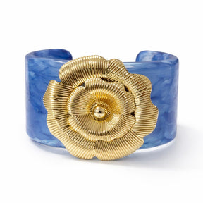 Bracelete de Resina com Detalhe Dourado Flor